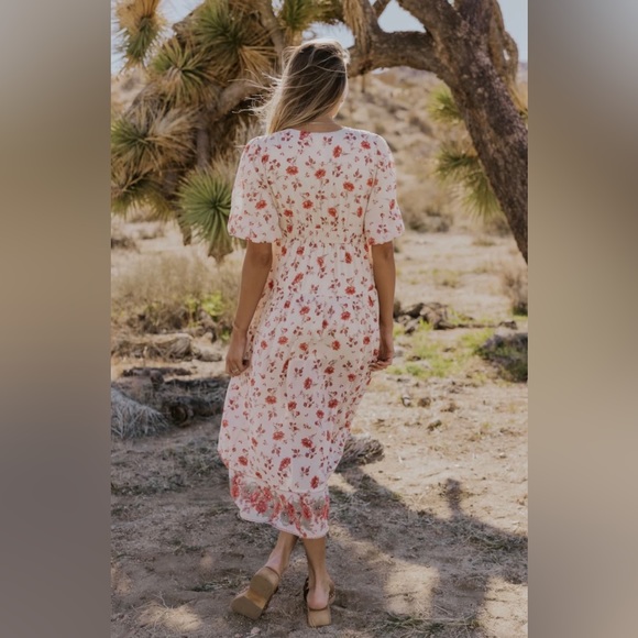 FREE PEOPLE Print LYSETTE Peasant Maxi Dress NWT S - Picture 6 of 9